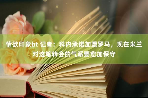 情欲印象bt 记者：科内承诺加盟罗马，现在米兰对这笔转会的气派要愈加保守
