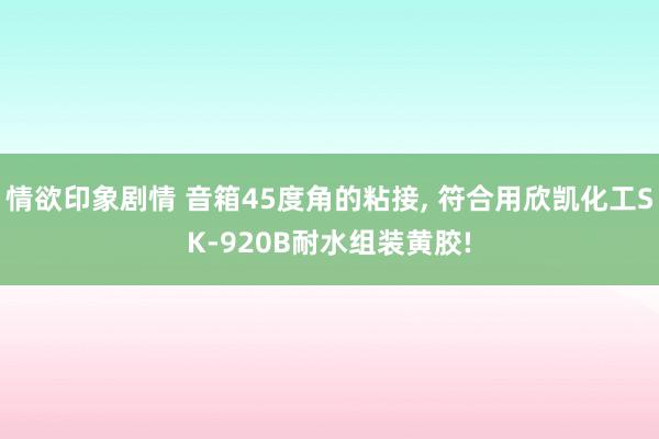 情欲印象剧情 音箱45度角的粘接， 符合用欣凯化工SK-920B耐水组装黄胶!