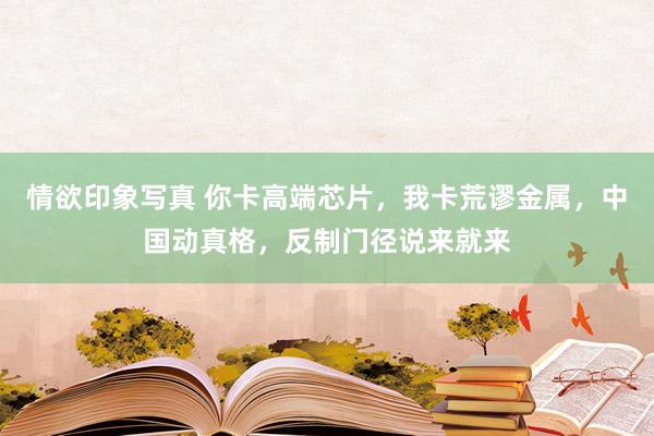 情欲印象写真 你卡高端芯片，我卡荒谬金属，中国动真格，反制门径说来就来