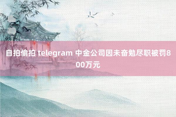 自拍偷拍 telegram 中金公司因未奋勉尽职被罚800万元