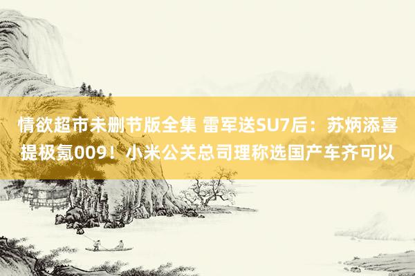 情欲超市未删节版全集 雷军送SU7后：苏炳添喜提极氪009！小米公关总司理称选国产车齐可以